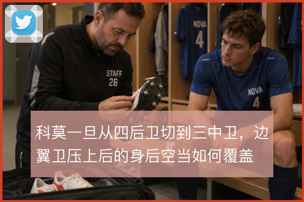 科莫一旦从四后卫切到三中卫,边翼卫压上后的身后空当如何覆盖